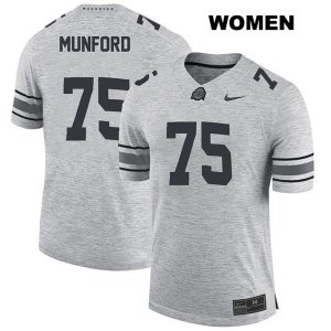 Women's NCAA Ohio State Buckeyes Thayer Munford #75 College Stitched Authentic Nike Gray Football Jersey YR20O63GY